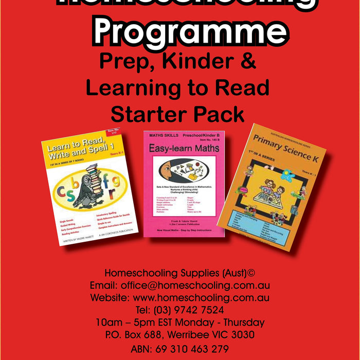 Homeschooling Prep, Kinder & Learning to Read starter pack